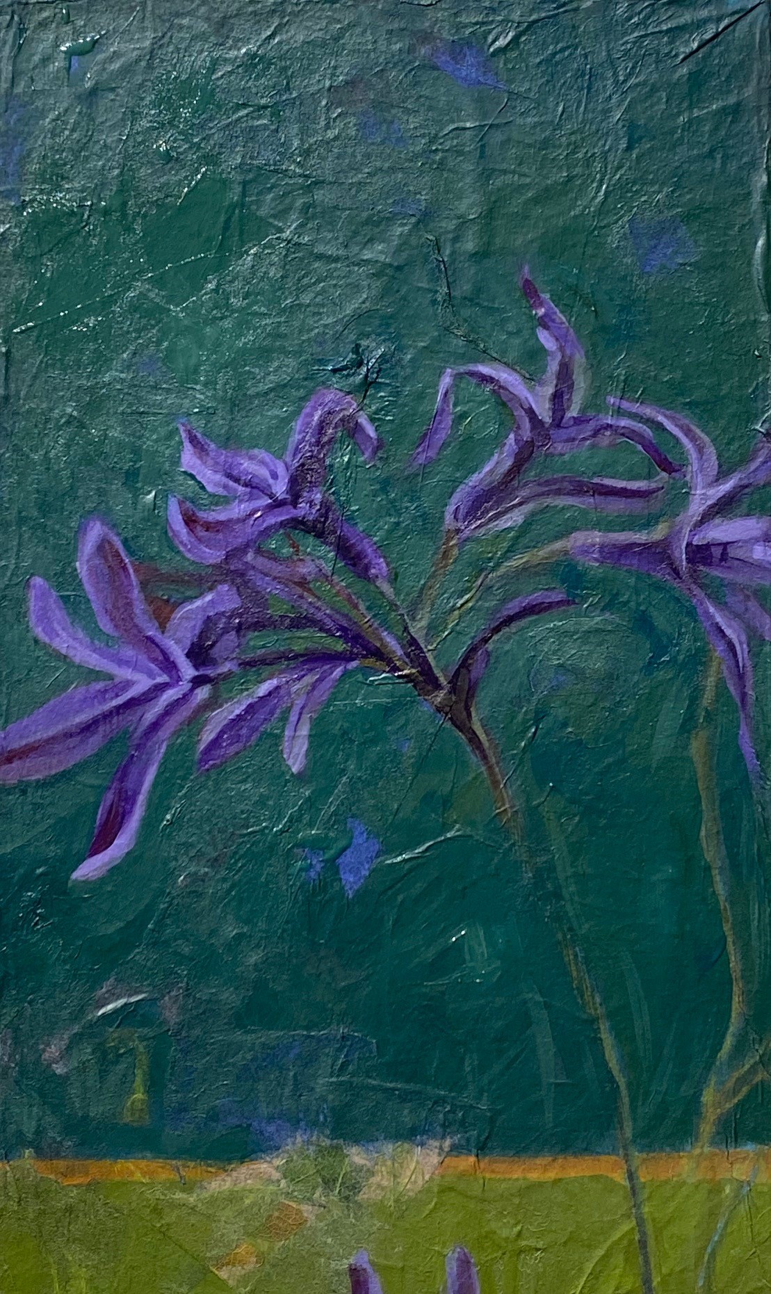 In the warm tiredness of dusk they lay Like moonlight fallen clean onto the grass - Image 2